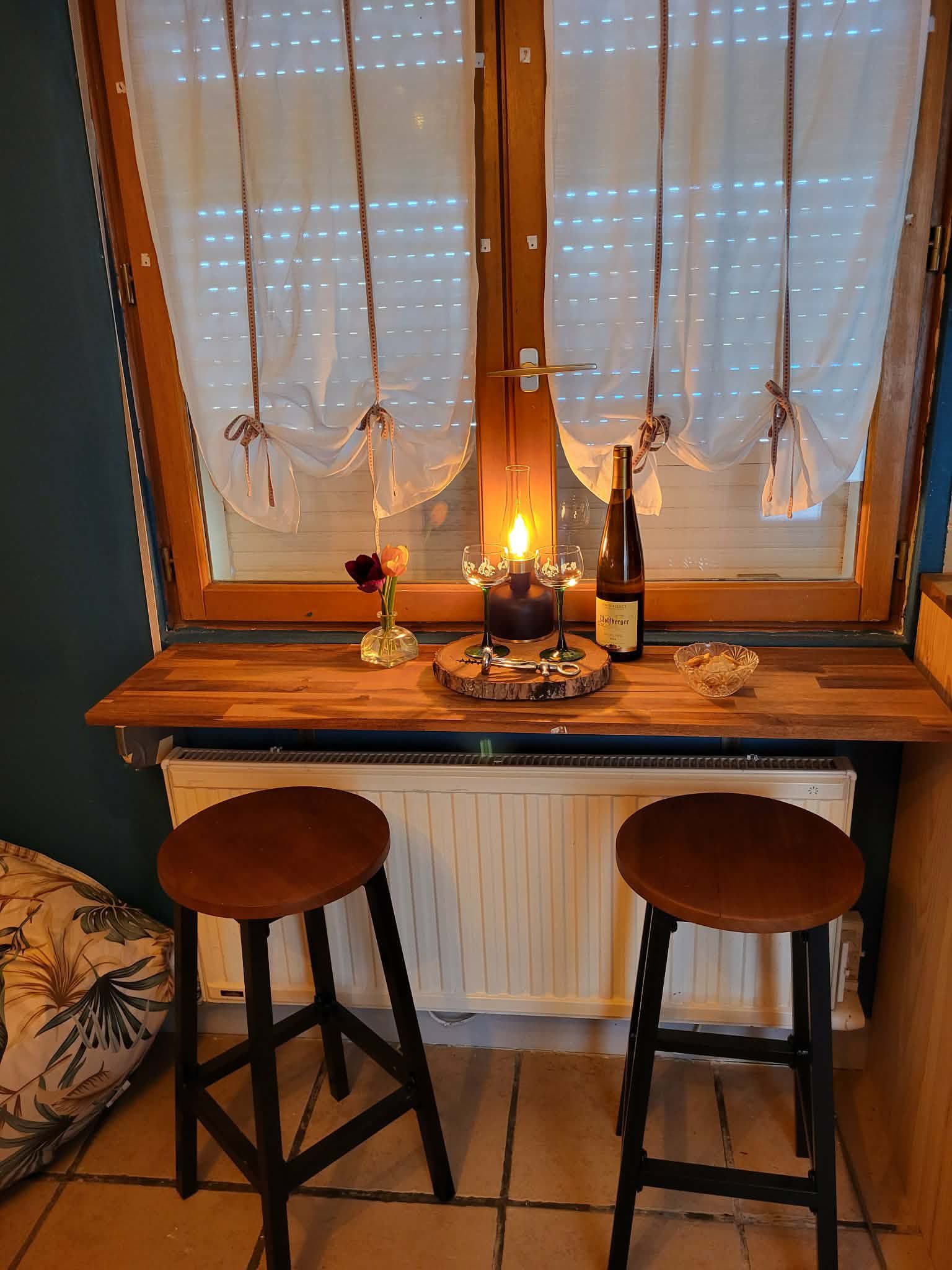 Apéro du soir à la bougie